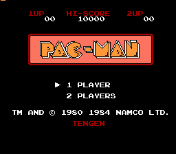 Pac-Man (Tengen Unlicensed) Title Screen